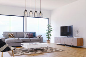 modern livingroom with flatscreen